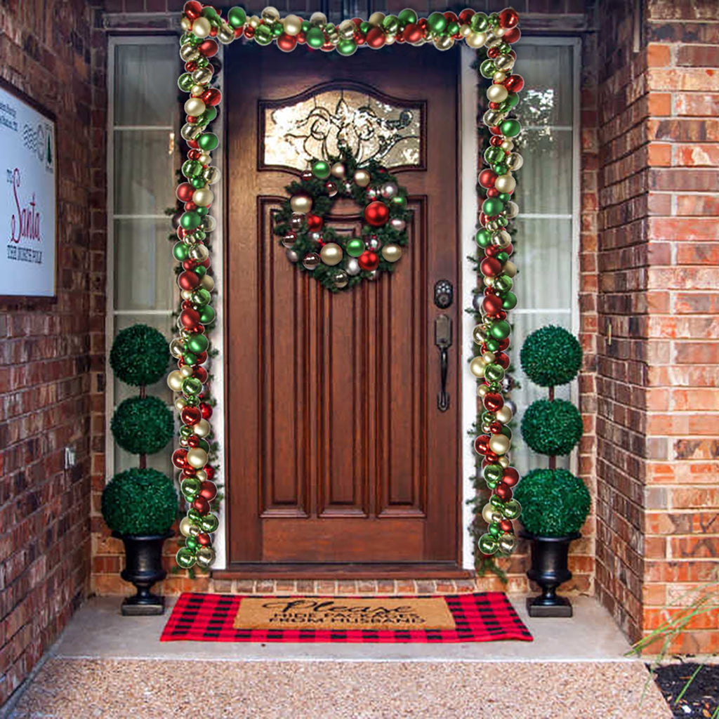 6 Ft Christmas Ball Garland Ornaments Shatterproof Xmas Hanging Balls Holiday Party Wedding Christmas Tree Decor Red