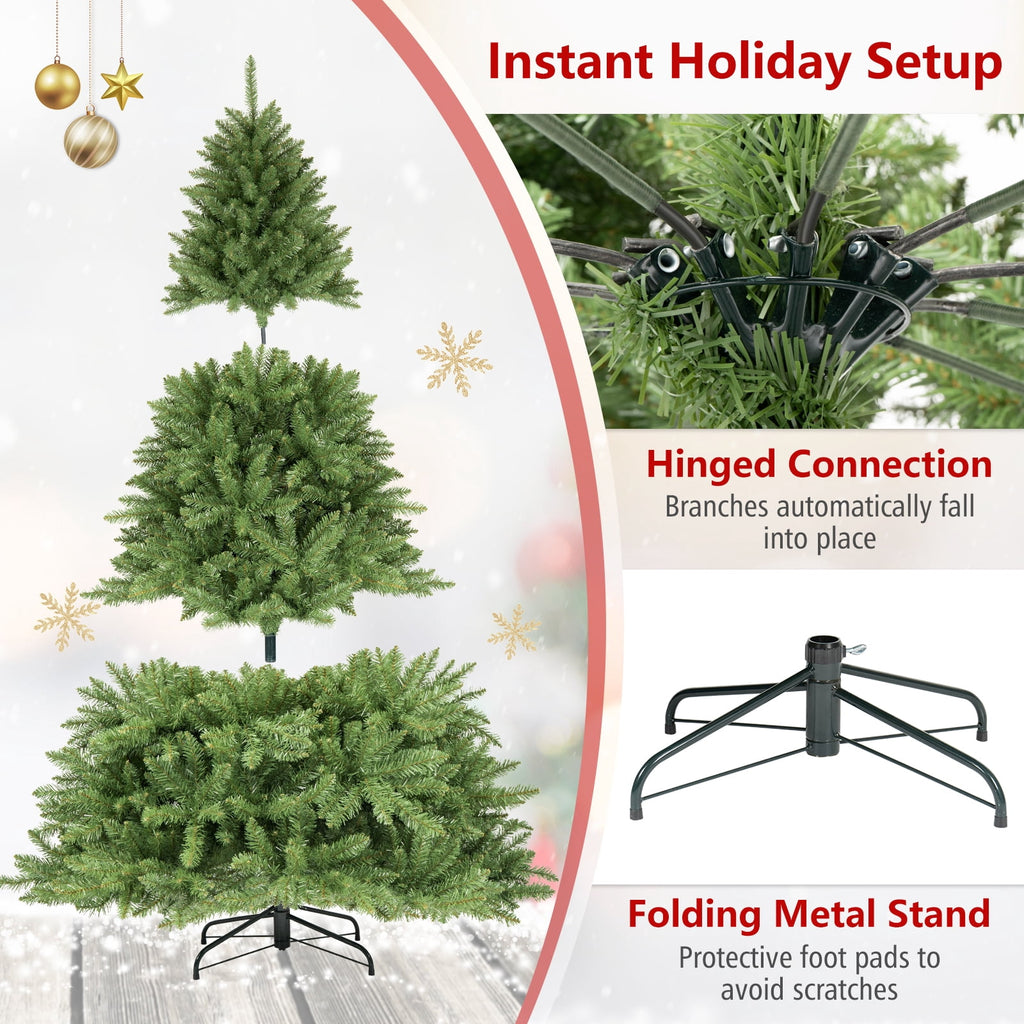 Costway 4 ft Artificial Christmas Tree with 559 Lush PVC Branch Tips & Folding Metal Stand