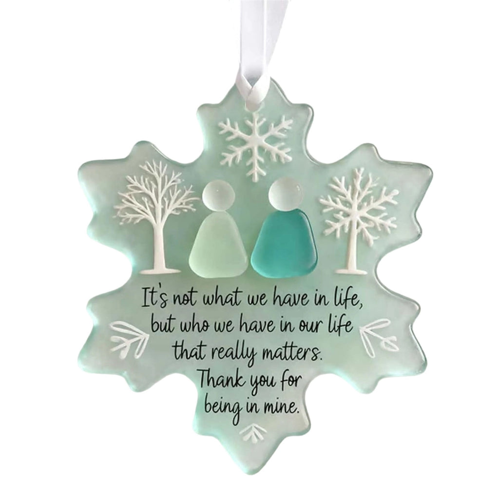 Lunxisen 1 Pcs Sea Glass Nativity: Jesus’ Birth Christmas Ornament,Coastal Inspired Sea Glass Nativity Ornament,Handmade Nativity Scene, with Shells and Starfish