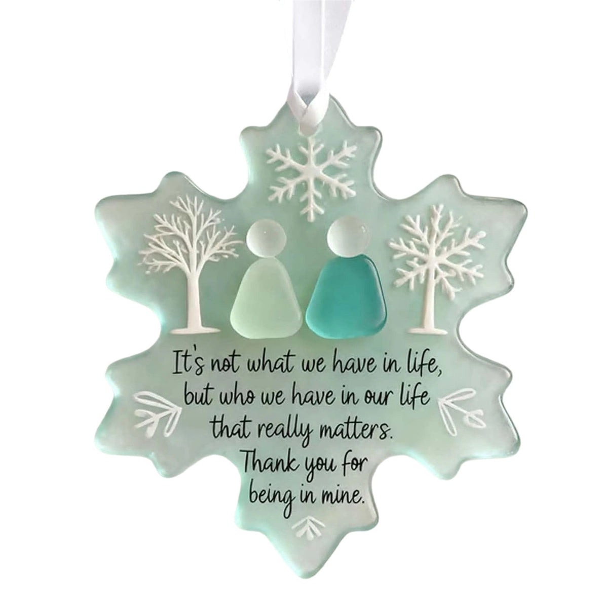 Lunxisen 1 Pcs Sea Glass Nativity: Jesus’ Birth Christmas Ornament,Coastal Inspired Sea Glass Nativity Ornament,Handmade Nativity Scene, with Shells and Starfish