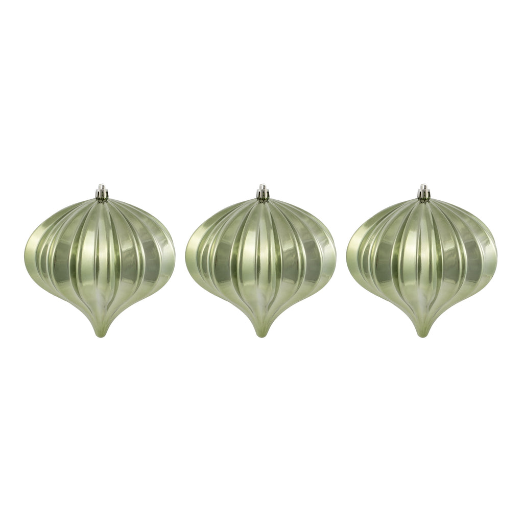 Vickerman 5.7" Burnished Orange Matte Onion Christmas Ornament, UV treated, Set of 3