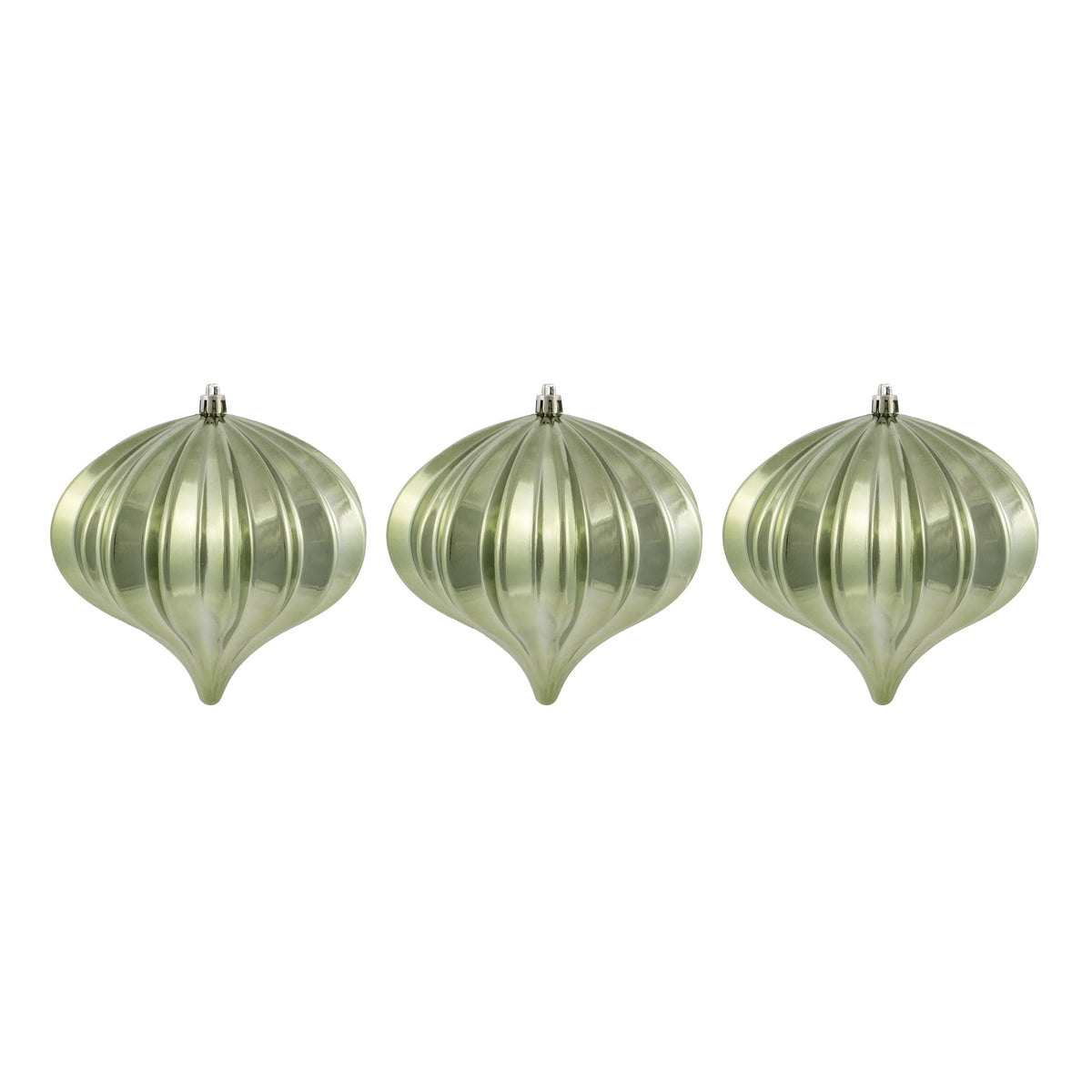 Vickerman 5.7" Burnished Orange Matte Onion Christmas Ornament, UV treated, Set of 3