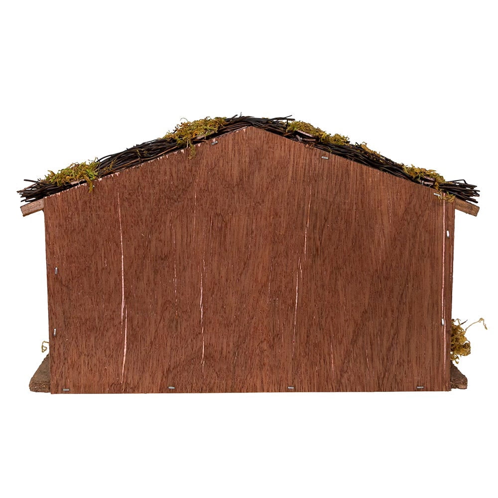 Kurt Adler 1.25-5.25-Inch Porcelain Nativity Figures With Wooden Stable, 9-Pieces