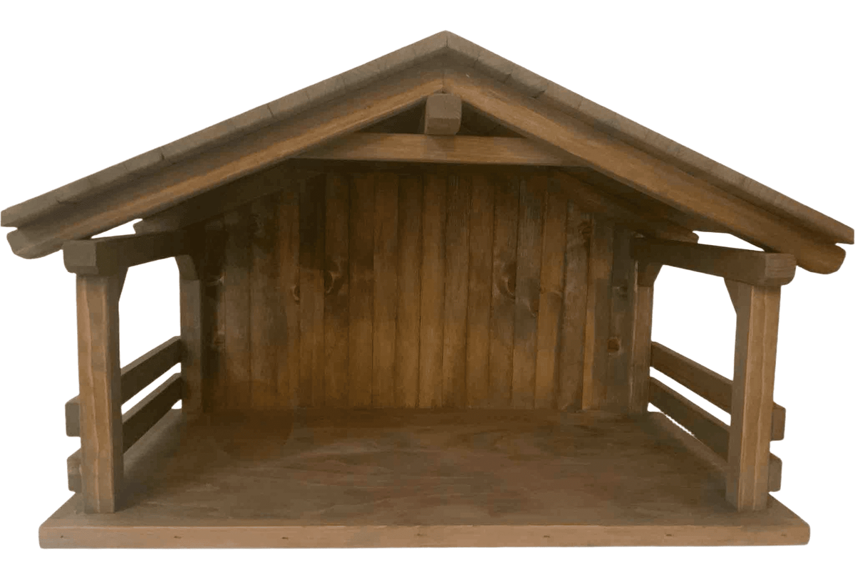 JacobsWoodDesigns X- Large Signature Wood Nativity Stable/Creche Decorative Collectible 1 Piece