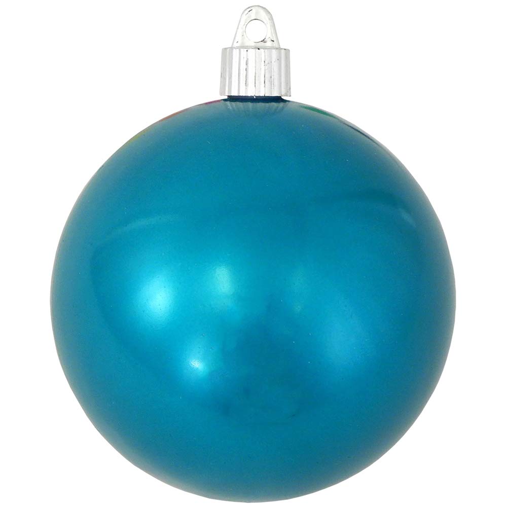 Christmas By Krebs Ornament, Large Commercial Grade Indoor and Outdoor Shatterproof Plastic, UV and Water Resistant Ball Ornament Decorations (Shiny Azure Blue, 12 inch (300mm))
