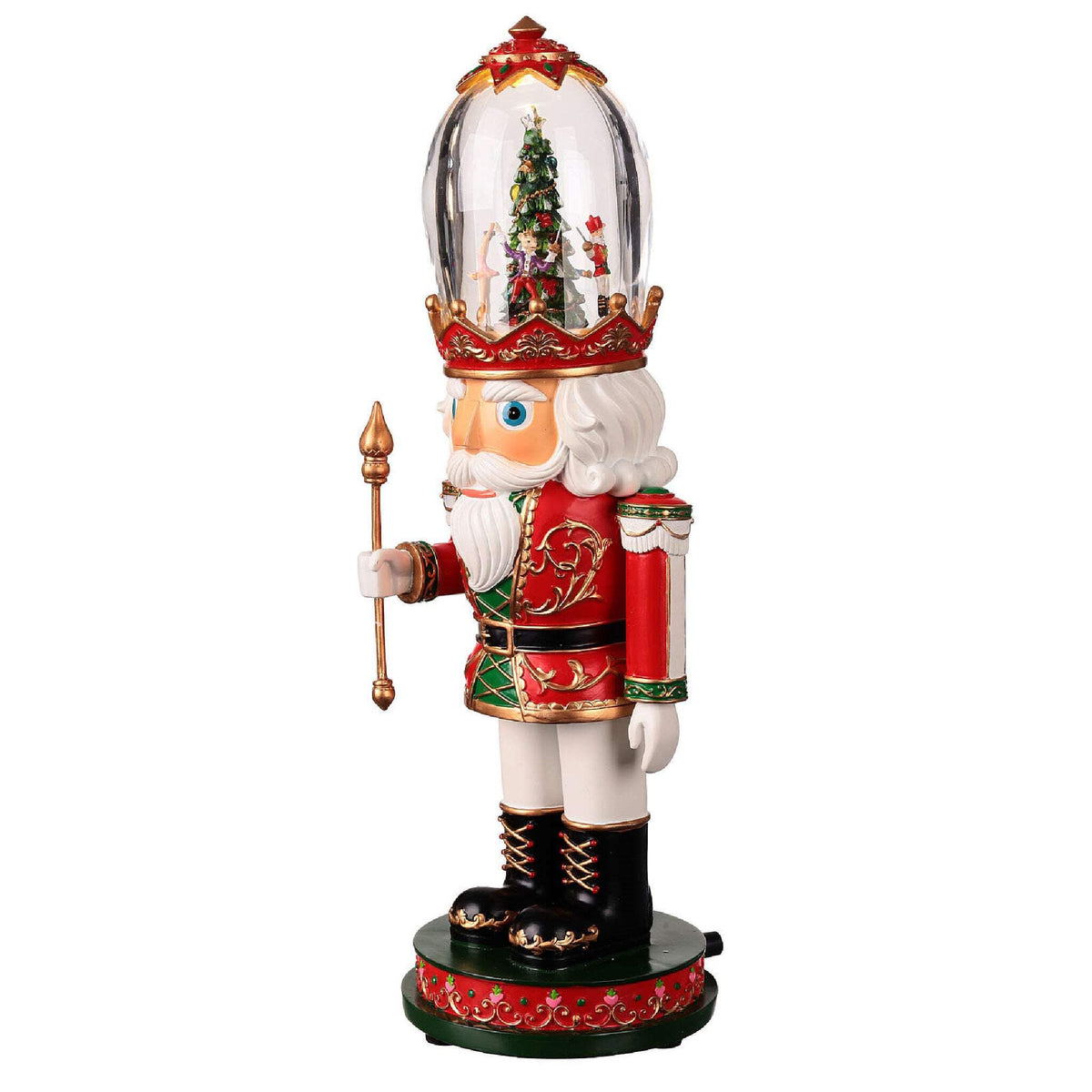 Roman LED Lighted Musical Christmas Nutcracker - 16.25" - Red and White