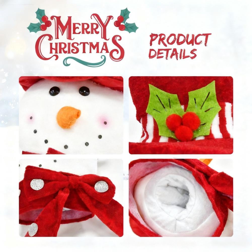 Christmas Tree Topper Snowman, Large Plush Holiday Treetop Ornament for Home Party Fireplaces Malls Decor