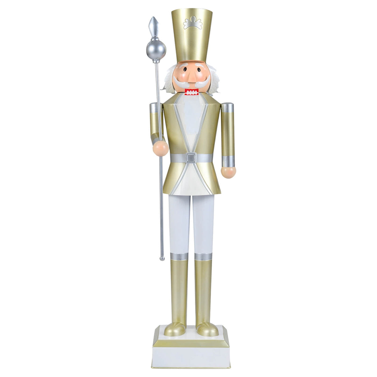 Costway 4’ Christmas Nutcracker with High Hat & Beautiful Scepter, Uniform & Boots for Yard Black+Red