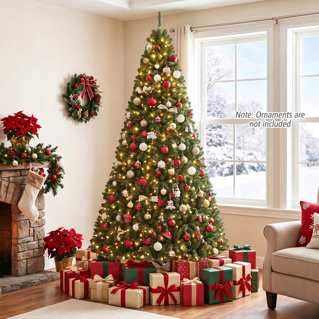Costway 4 FT Pre-Lit Artificial Christmas Tree with 296 Dense Branch Tips, 100 LED Lights
