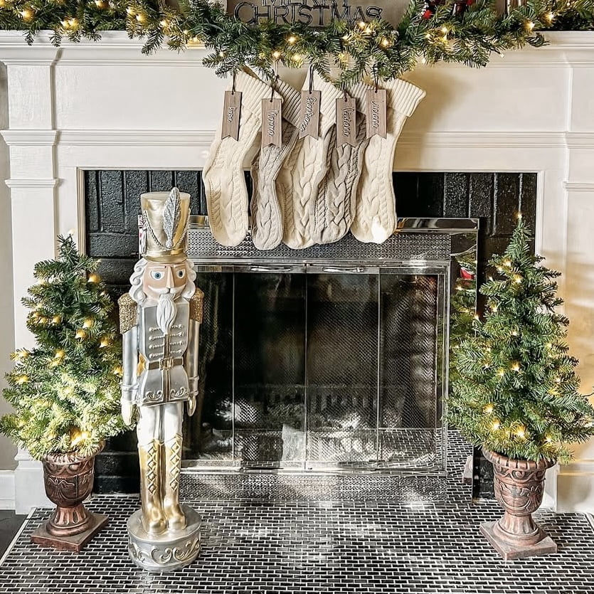 Haute Decor 37 Inch Tall Gold and Silver Nutcracker - Decorative Christmas Nutcracker for Indoor/Outdoor Use - Large Nutcracker for Holiday Decoration