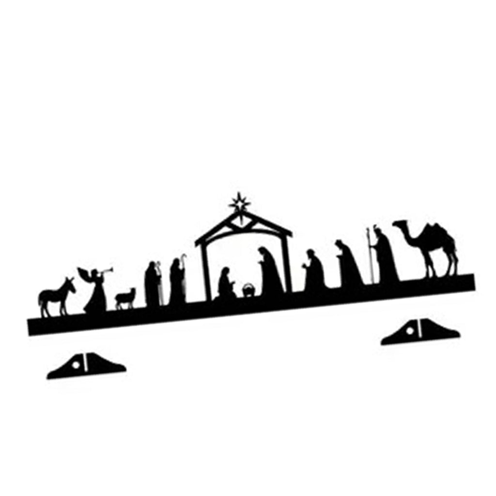 FVDPWYE Baby Jesus Manger Ornament Decor Collection Iron Desk Figurine Novelty Manger Scene Jesus Nativity Scene for Home Living Room L