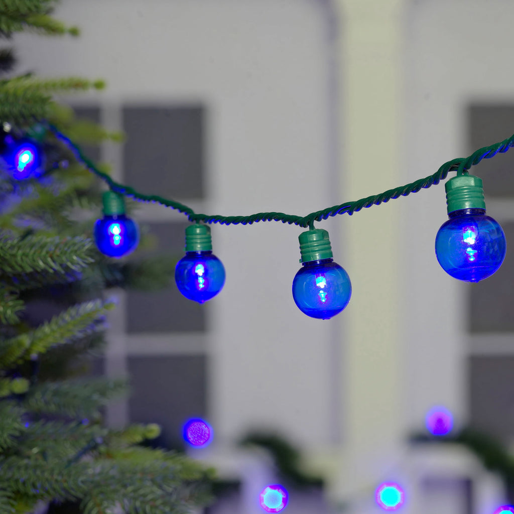 Indoor/Outdoor 100-Count LED Super Bright G30 Christmas String Lights, Warm White, Green Wire, 57', by Holiday Time