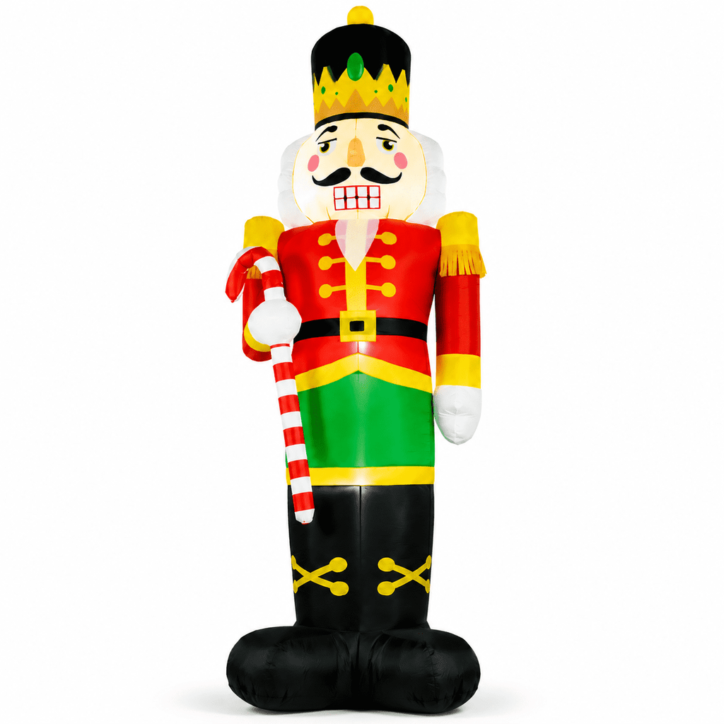 Yexmas 12FT Christmas Inflatable Nutcracker Soldier, Blow Up Yard Xmas Decor with LED Light&Candy Cane for Holiday Party Lawn Garden Outdoor Decor