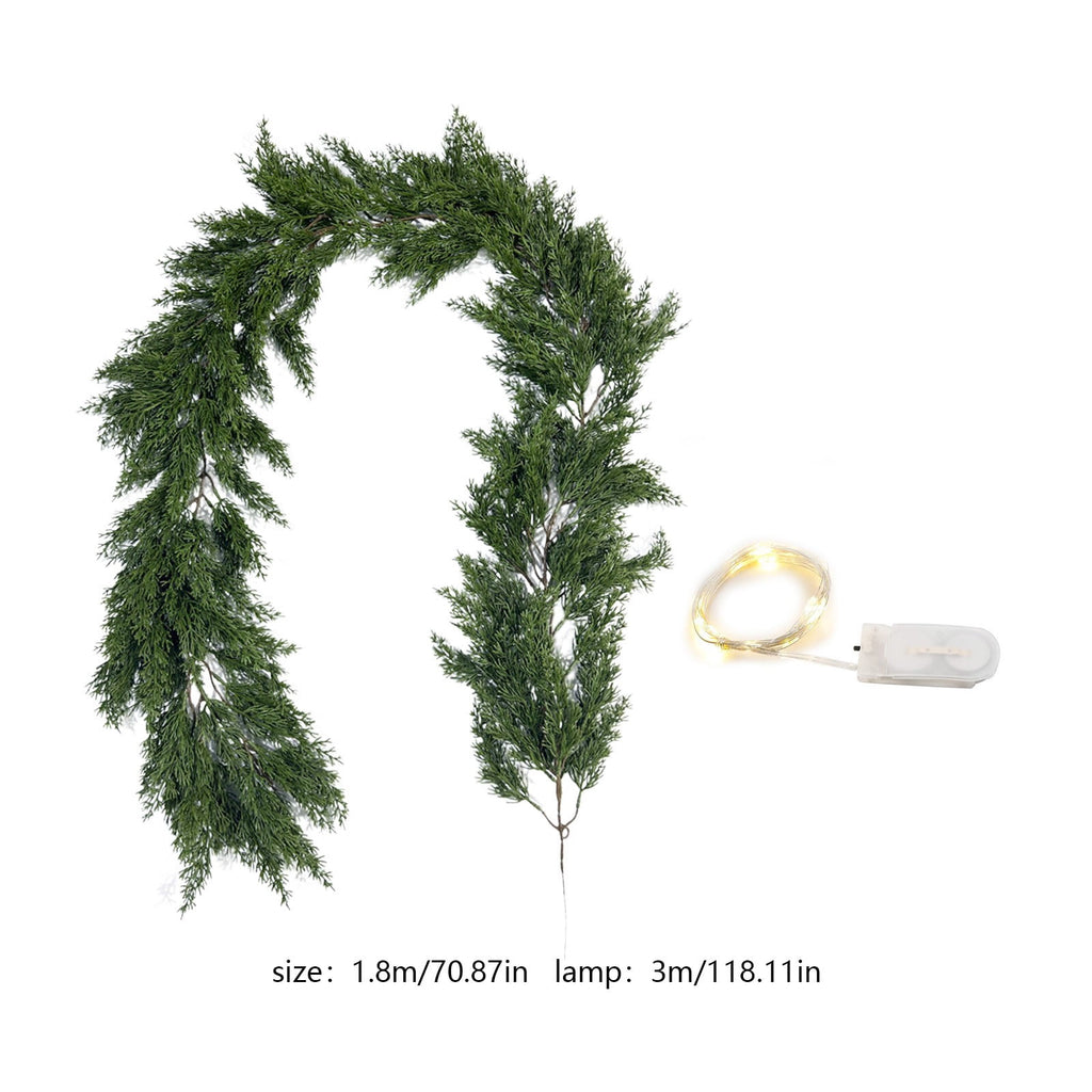 RBCKVXZ 5 FT Christmas Garland Thick and Realistic Artificial Cedar Garland Green Faux Needles Garland for Christmas Winter Home Mantel Fireplace Holiday Party Decorations