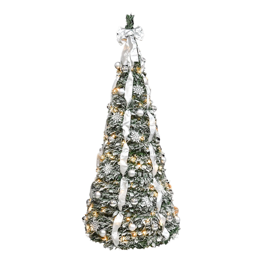 Makeatree 5ft Pre-lit Christmas Tree with 250 LED Lights, Aspen Fir, Layered & Sparse Design, Hinged Artificial Green Christmas Tree with PE&PVC Branch Tips, Fake Xmas Tree Indoor