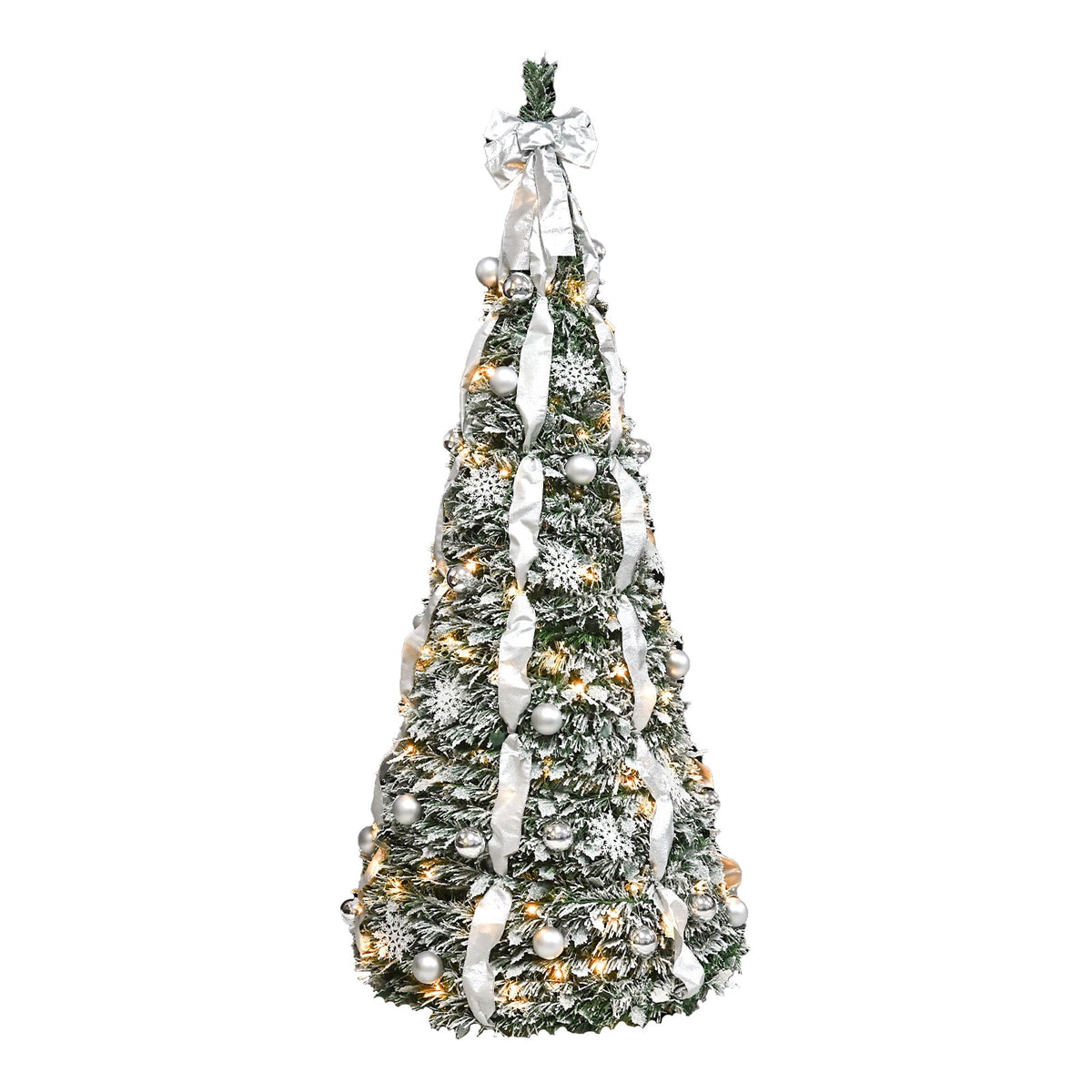 Makeatree 5ft Pre-lit Christmas Tree with 250 LED Lights, Aspen Fir, Layered & Sparse Design, Hinged Artificial Green Christmas Tree with PE&PVC Branch Tips, Fake Xmas Tree Indoor