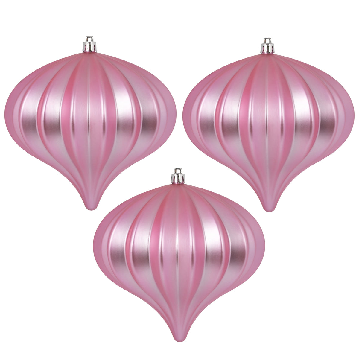 Vickerman 5.7" Burnished Orange Matte Onion Christmas Ornament, UV treated, Set of 3