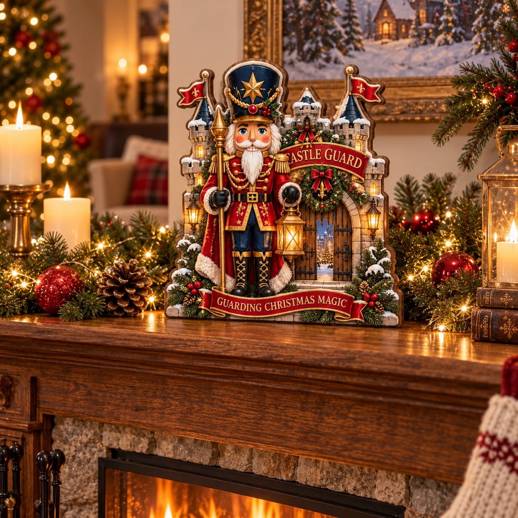 Layered Wooden Block 3 Layer Nutcracker Castle Guard Christmas Decor