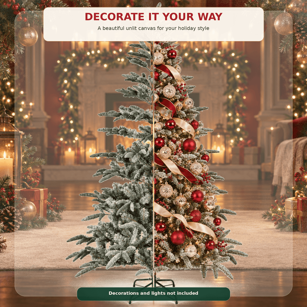 Fenbeli 7ft Unlit Aspen Fir Artificial Christmas Tree, Green