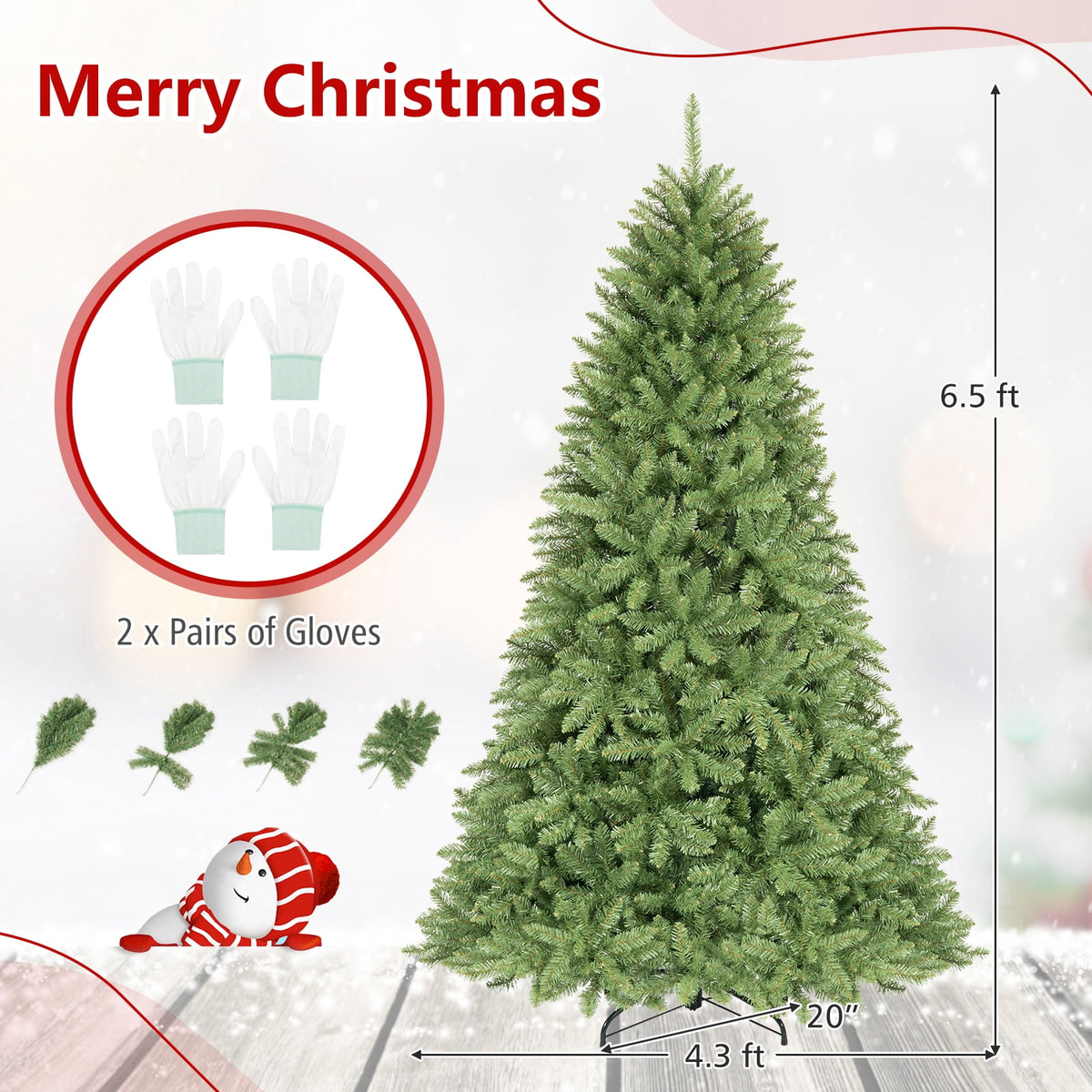 Costway 4 ft Artificial Christmas Tree with 559 Lush PVC Branch Tips & Folding Metal Stand