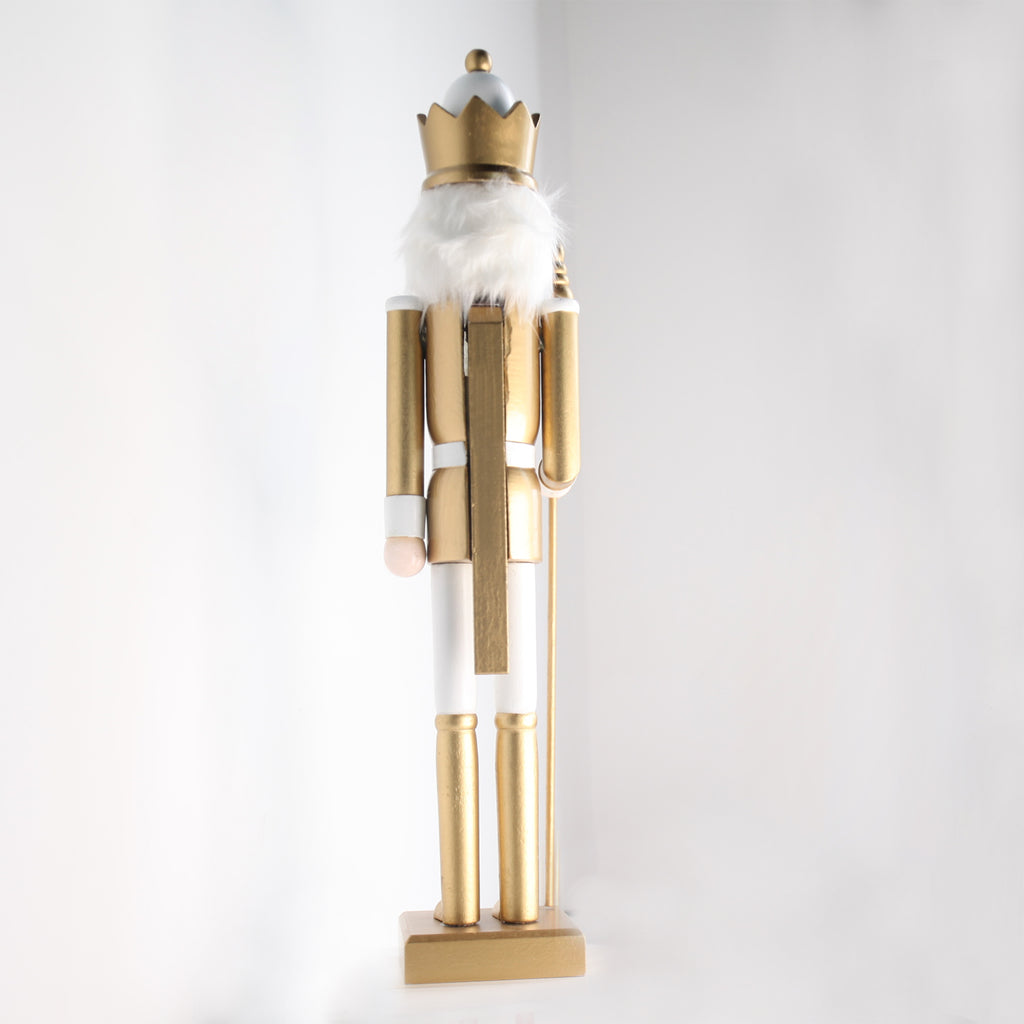 20 inch Golden Xmas Nutcracker Christmas Decoration Wooden Decorative Nutcracker Xmas King Doll