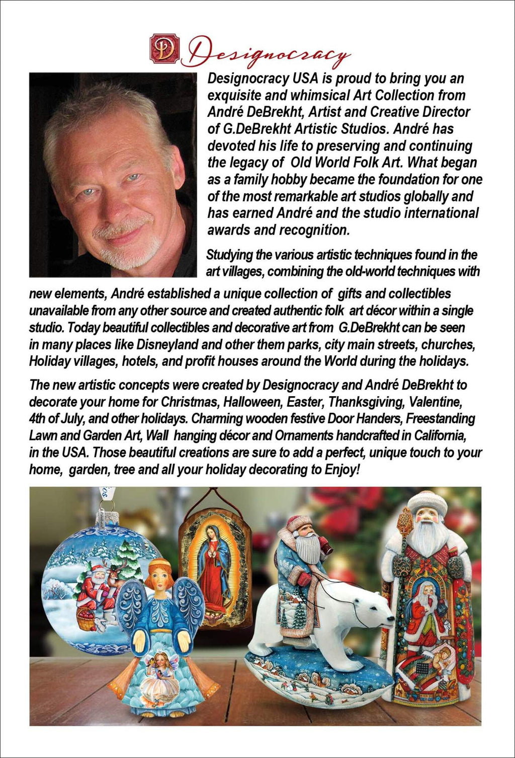 Designocracy Handcrafted Miniature Village Nativity Scene, 6.5 in Wood