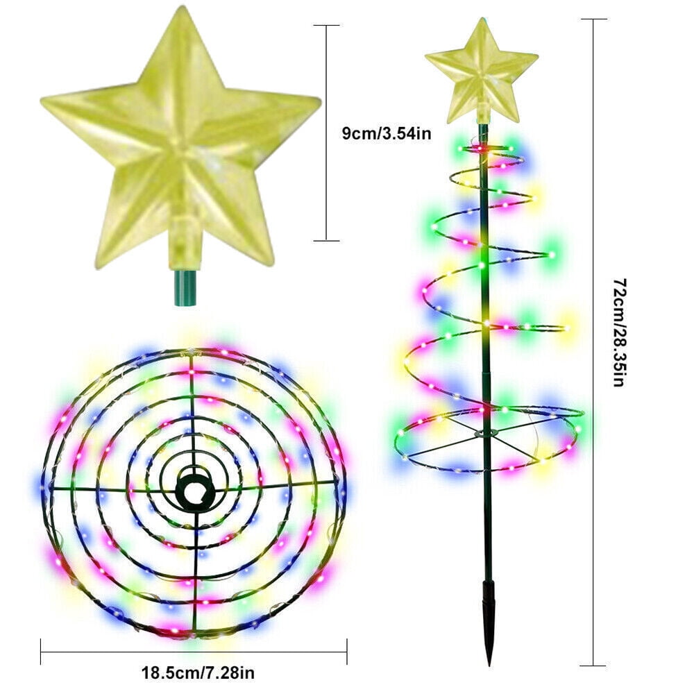 EROCK Christmas Tree Lights Solar 70 LED Lighted Tree Spiral Garden Pathway Decoration