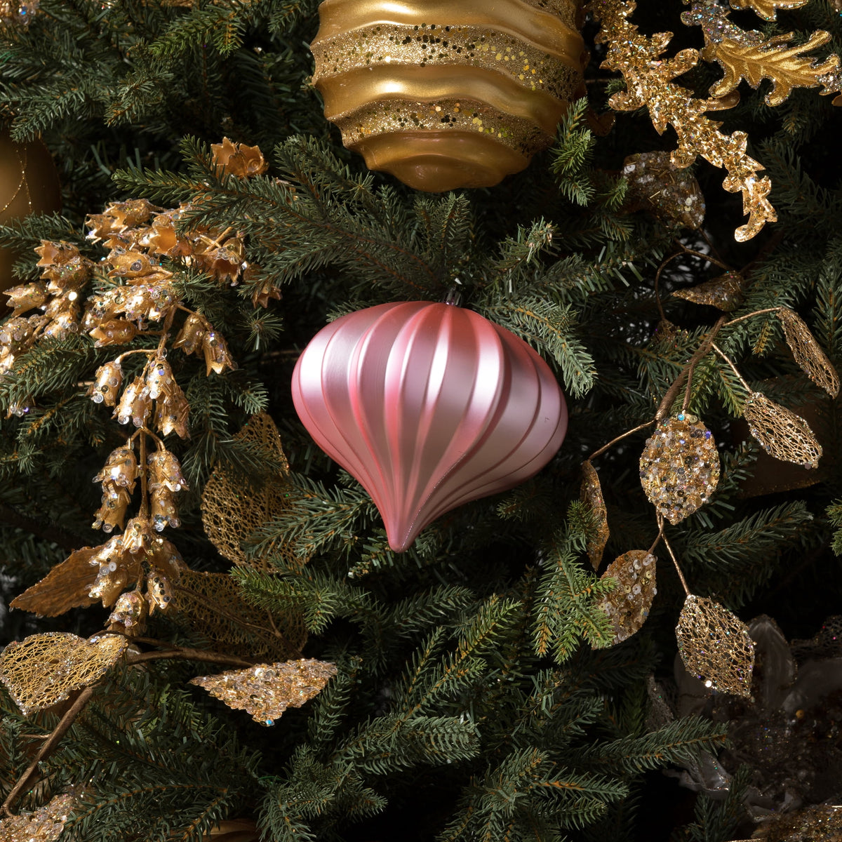Vickerman 5.7" Burnished Orange Matte Onion Christmas Ornament, UV treated, Set of 3