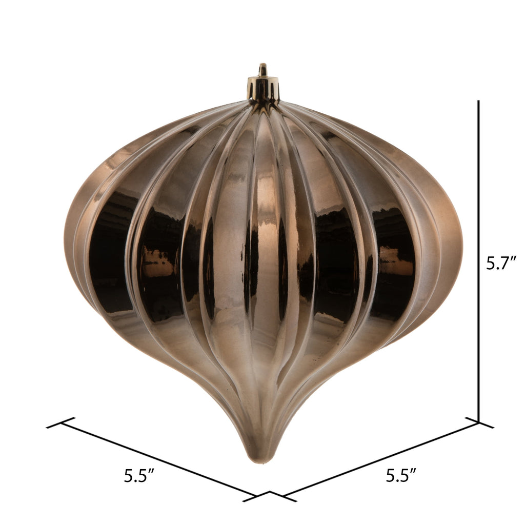 Vickerman 5.7" Burnished Orange Matte Onion Christmas Ornament, UV treated, Set of 3