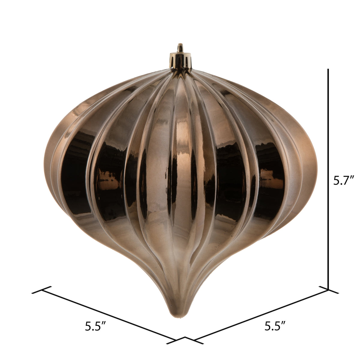 Vickerman 5.7" Burnished Orange Matte Onion Christmas Ornament, UV treated, Set of 3