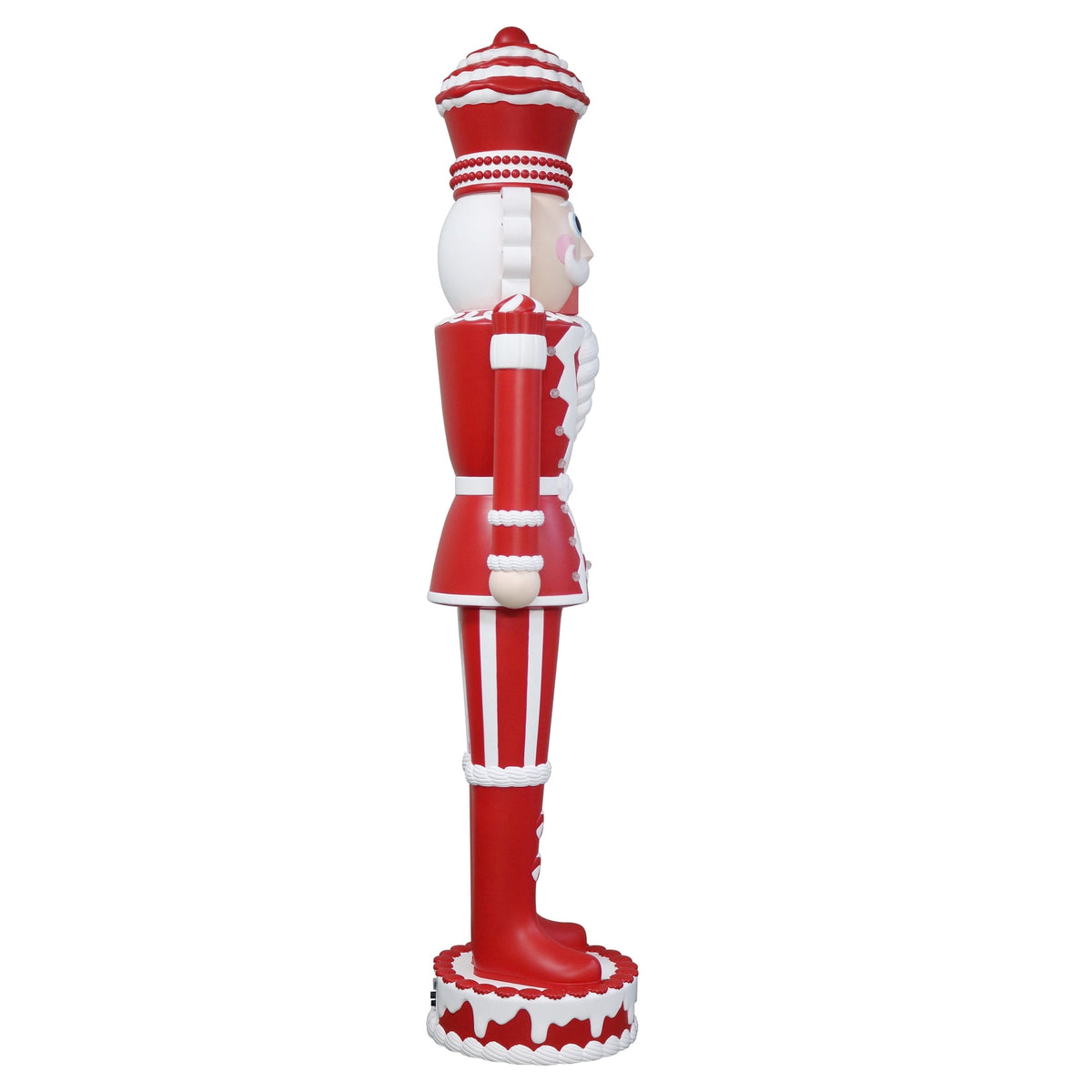 Lighted Candy Nutcracker White and Red Christmas Decoration, 72in