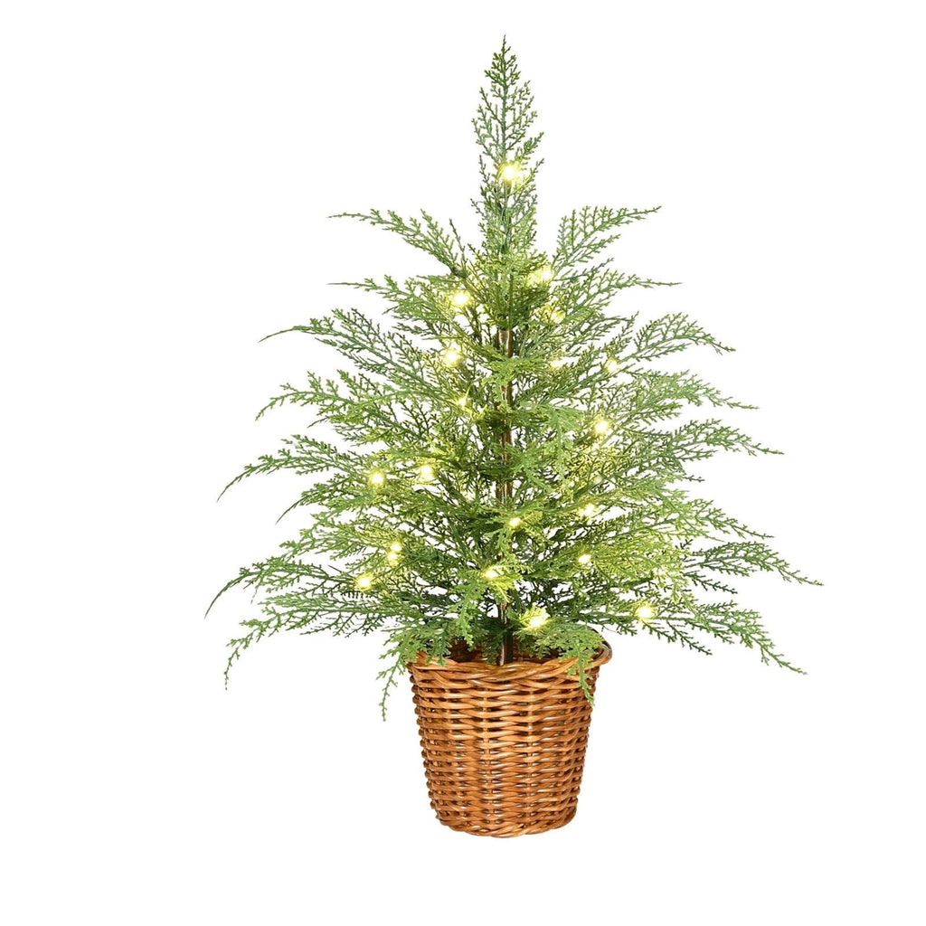 Pre-Lit Artificial Christmas Tree with 100 Warm White LED Lights, Realistic Hinged Green Christmas Tree with Foldable Metal Stand, Easy Setup Indoor Christmas Decor for Home, Office & Holiday Party