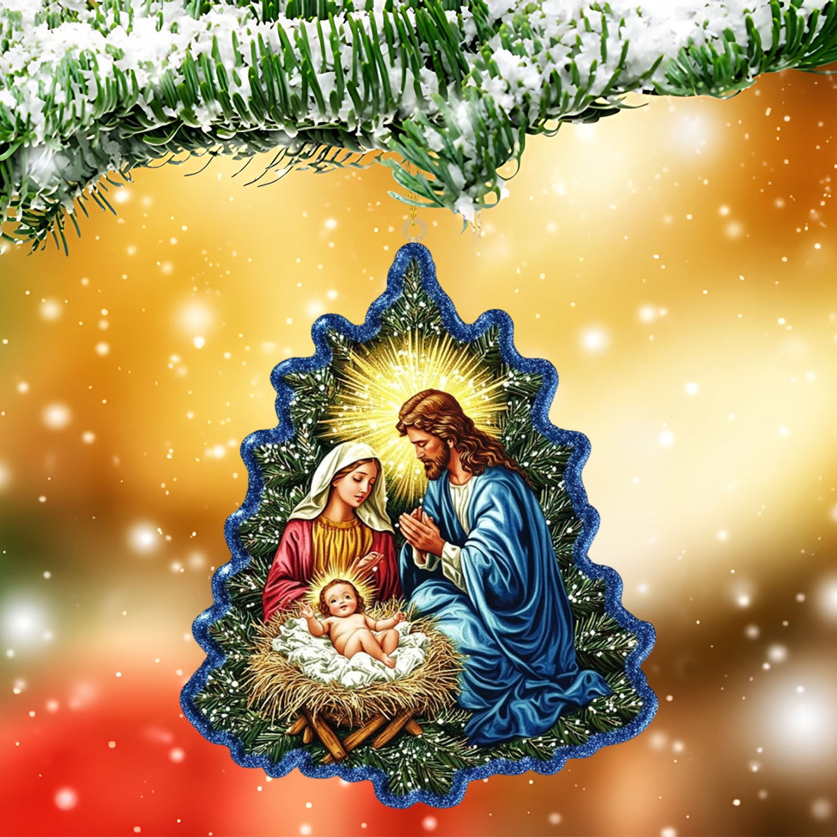 Xuniizn Nativity Ornaments, Christmas Nativity Scene Ornaments Acrylic Christmas Tree Decorations for Xmas Tree, Home, Office, Hanging Ornament, Religious Gifts, Party Decor, Christmas Decorations