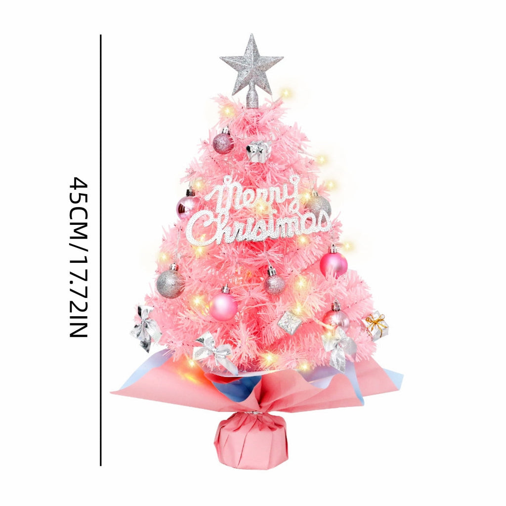 DIY Beaded Christmas Tree Kit - Handmade Mini Tabletop Xmas Tree with Santa Topper, Built-In Warm Lights, Holiday Decor Craft Gift for Adults