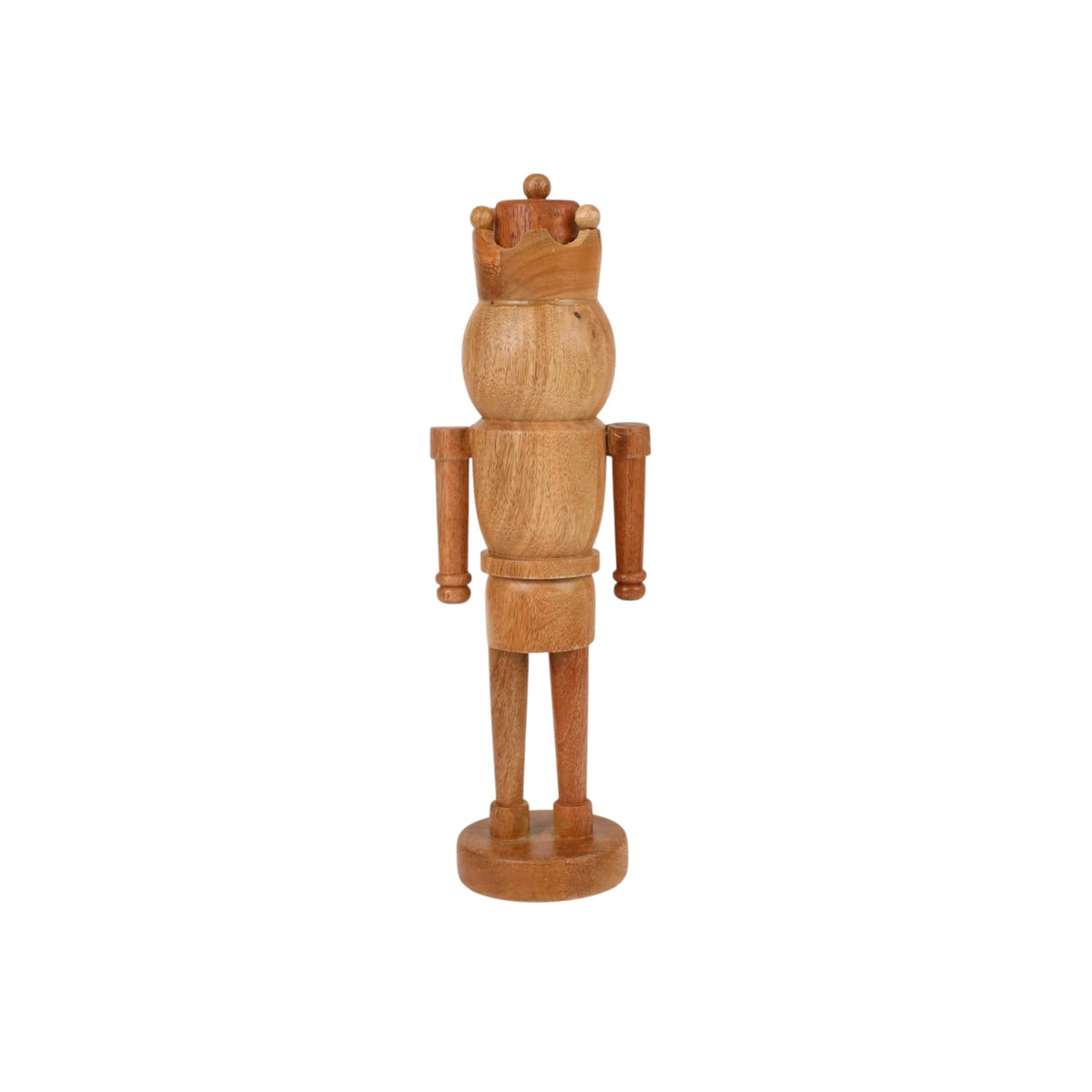 Wooden Nutcracker 2-Pack Set – Includes 16” and 8” Natural Brown Nutcracker Figures, Traditional Christmas Decorations