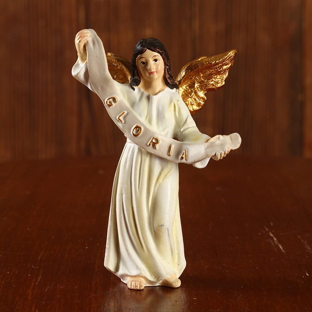 PatungKu Holy Family Christmas Resin Nativity Figurine Christ Birth of Jesus Statue Manger Church Resin Religious Gift Home Decor