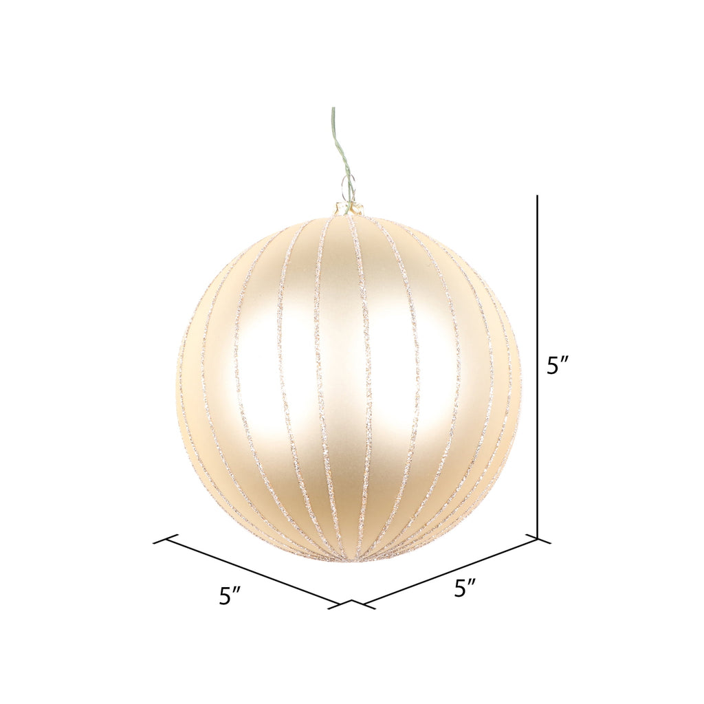 Vickerman 6" Rose Gold Matte Glitter Ball Christmas Ornament, 2 pieces per bag