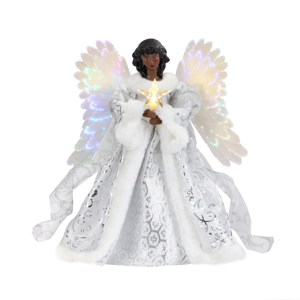 Mr. Christmas 12 in. Fiber-Optic Animated Tree Topper - White Angel