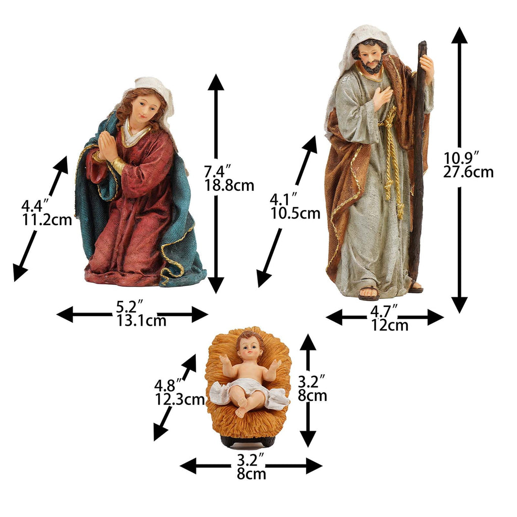 Nativity Set Christmas Indoor 12 inch 12 Pcs Scene Statue Figurines Jesus Manger Crib Gift Catholic Religious Decor