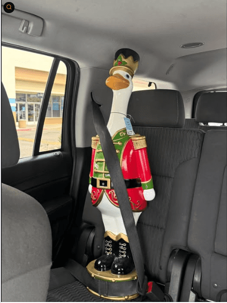 Christmas Faux Nutcracker Goose Resin Statue, Festive Soldier Figurine with Drum Base for Mantel, Porch, Christmas Decor