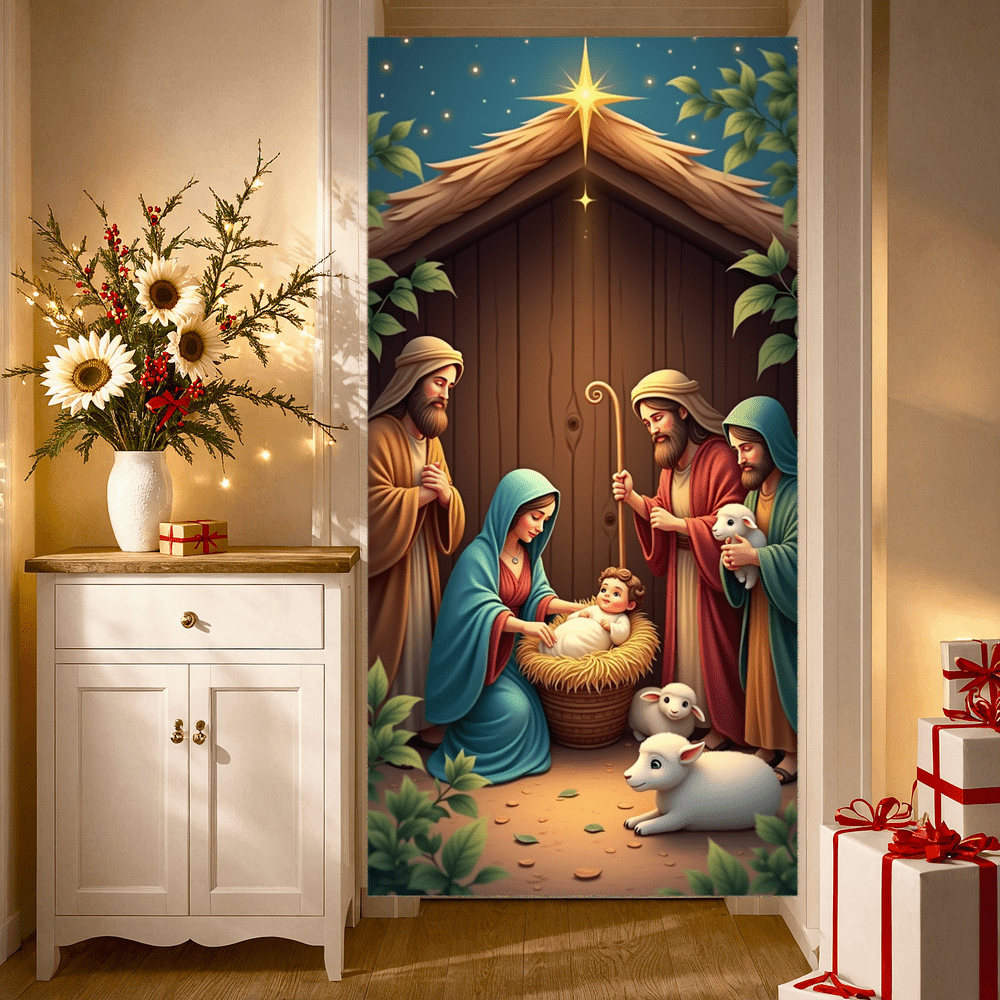 Religious Theme Nativity Scene Christmas Decoration Holy Family Manger Scene for Christmas Celebration Indoor Decoration Holiday Event