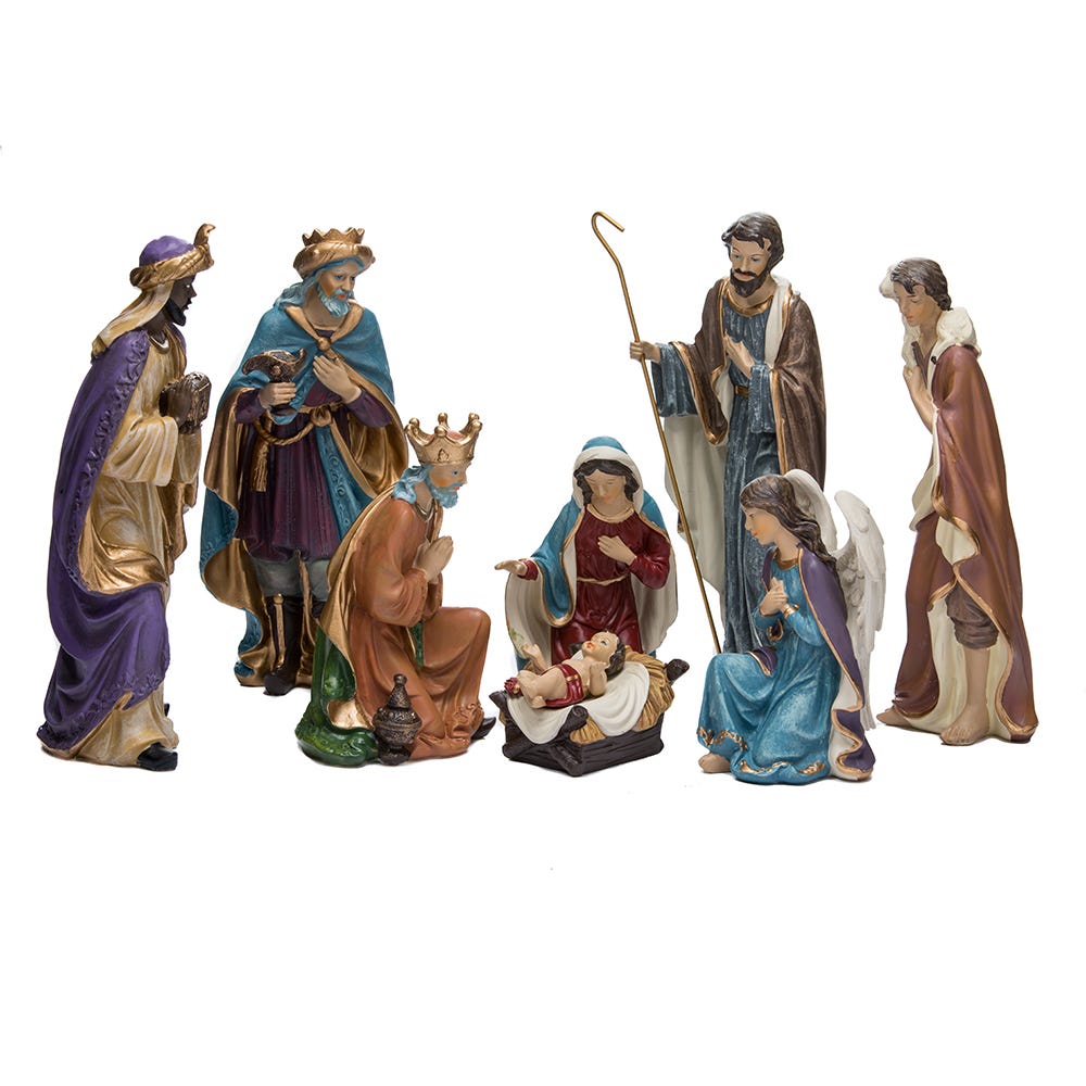 Kurt Adler 9-Inch Resin Nativity Set of 8 Pieces