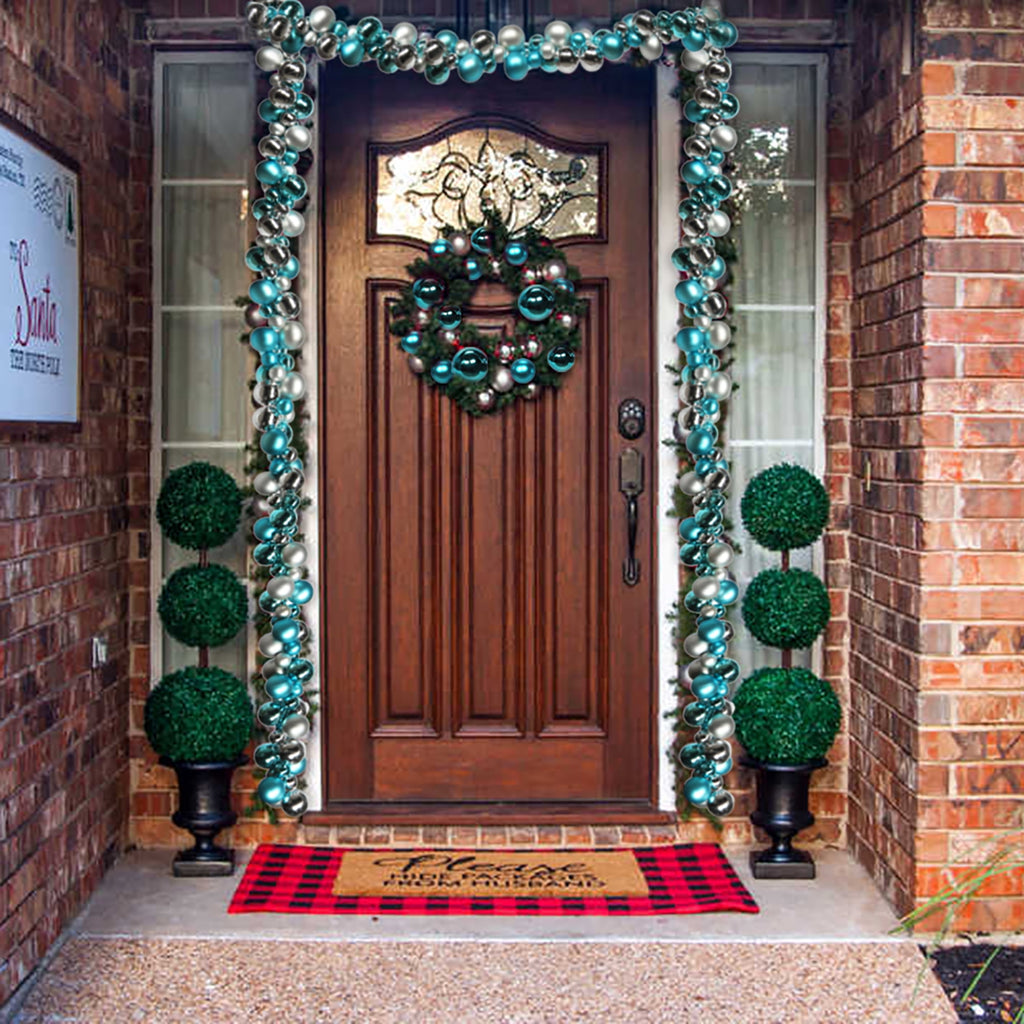 6 Ft Christmas Ball Garland Ornaments Shatterproof Xmas Hanging Balls Holiday Party Wedding Christmas Tree Decor Red