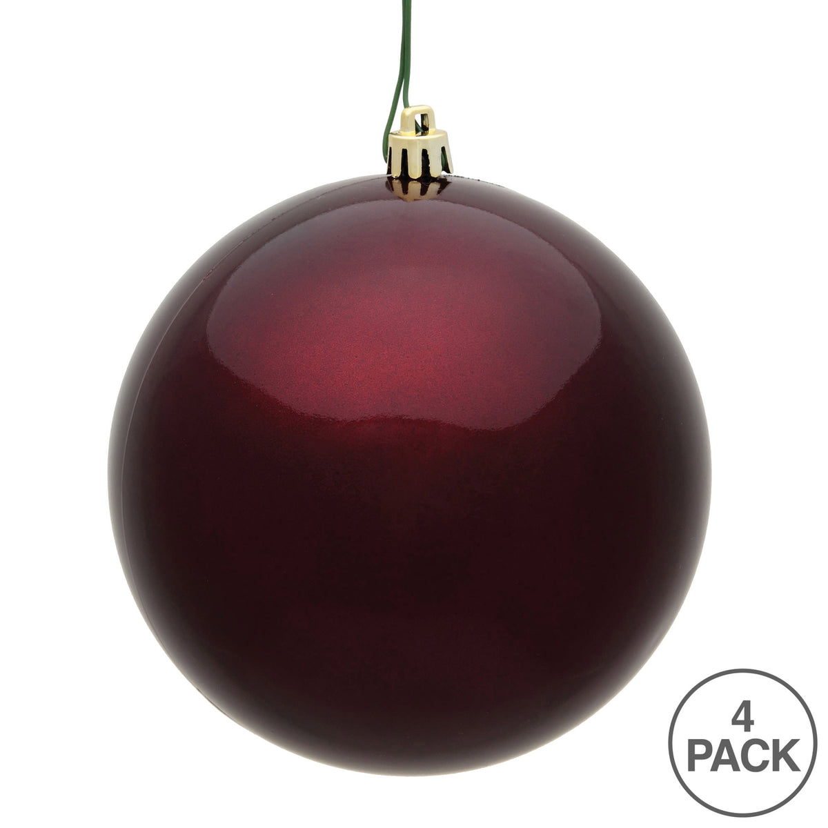 Vickerman 4.75" Coral Candy Ball Ornament, 4 per Bag