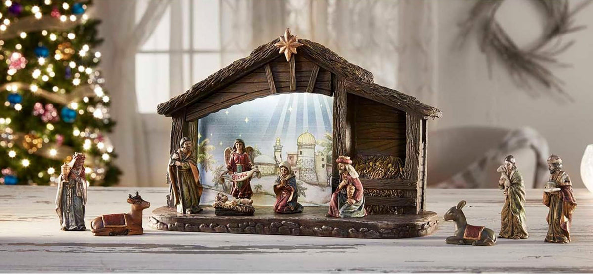 CB Gift 163321 Nativity Set with Lighted Stable