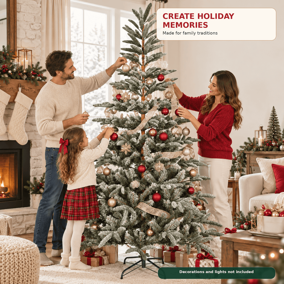 Fenbeli 7ft Unlit Aspen Fir Artificial Christmas Tree, Green