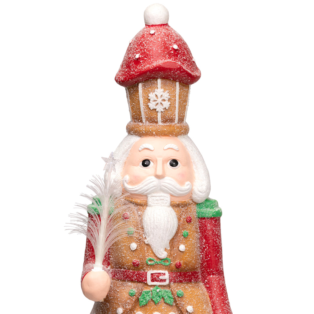 Northlight LED Lighted Gingerbread Christmas Nutcracker - 29" - Brown and Red