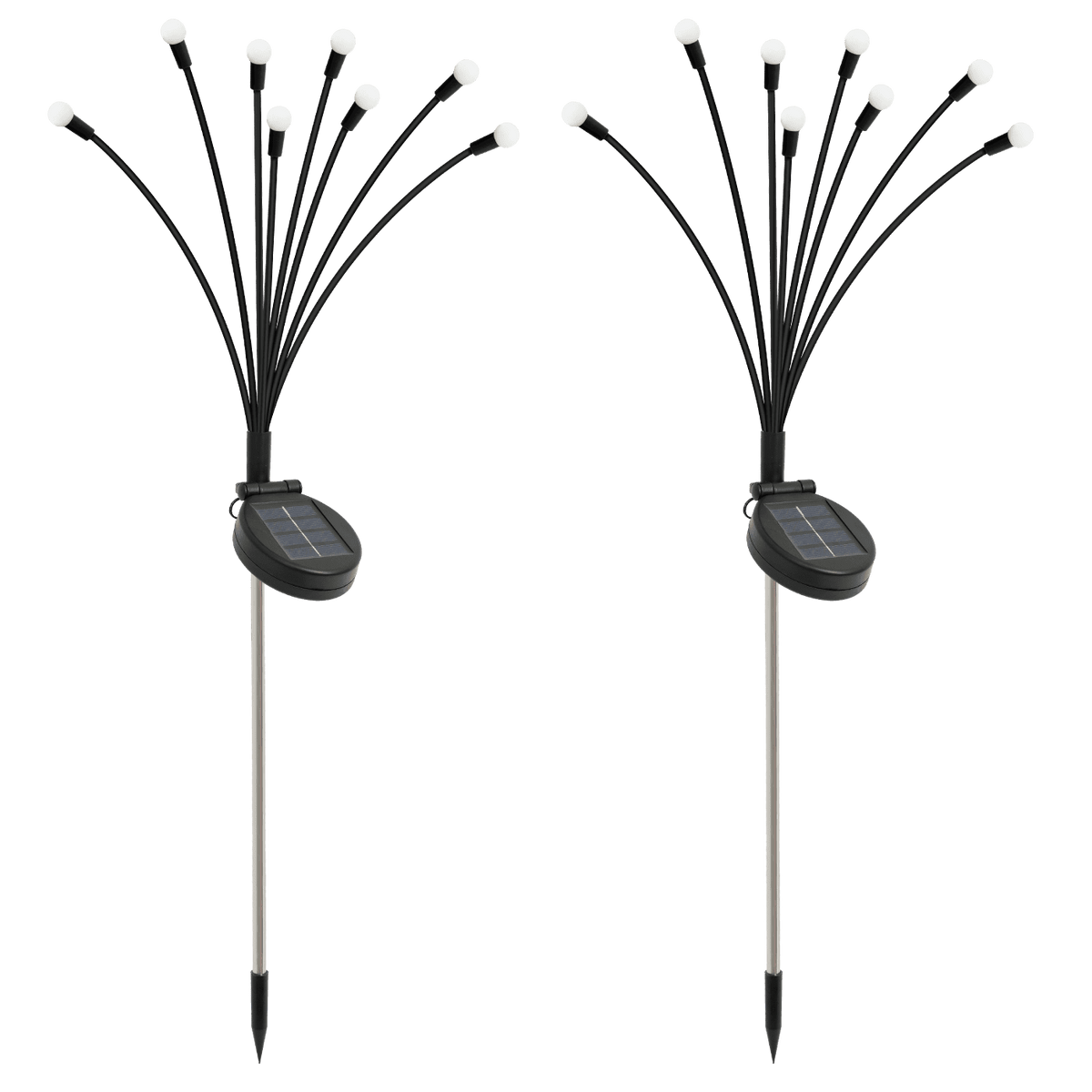 TopZoo Solar Garden Stake Lights, Solar Firefly Lights Outdoor Decorative Waterproof for Outside Backyard Decor, Yard Decor, Garden Decor, Christmas, Warm White Round LED Bulb, 4 Packs