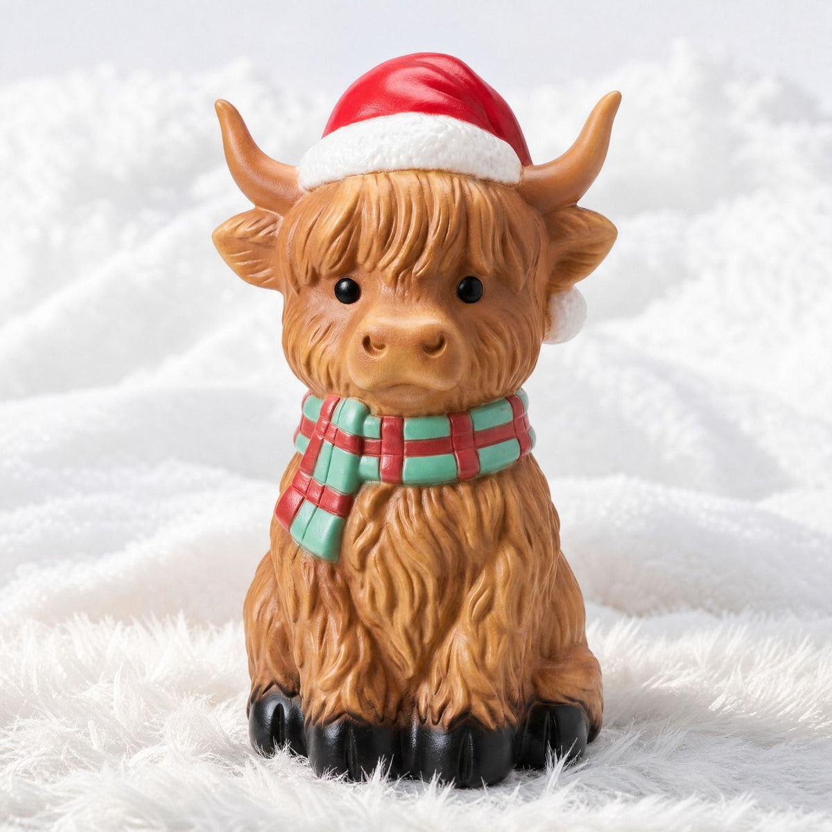Luckky Lighted Christmas Dog Resin Statue, Santa Hat and Scarf Dog Figurine, 7.87 Inch, Multi-Color LED Lights, Indoor Outdoor Holiday Decor