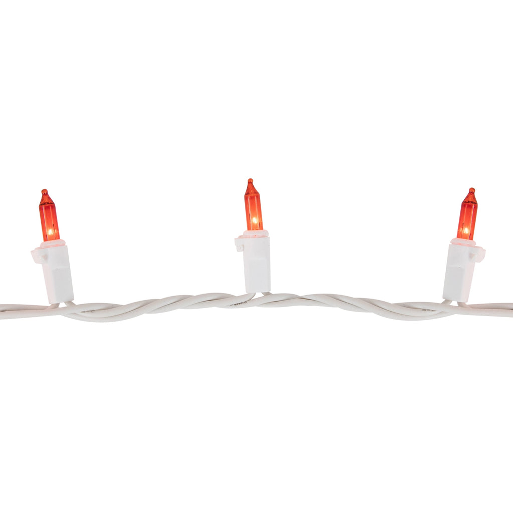 Northlight Mini Incandescent Christmas Lights - Orange - 20.25' White Wire - 100ct